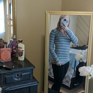 White and Grey Stripes Abercrombie Shirt